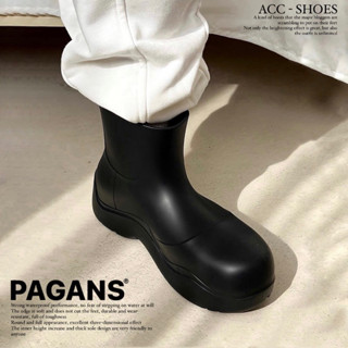 【PAGANS STORE】韓國代購 防水 增高 厚底 質感 時尚 切爾西 短靴 雨靴 皮鞋 鞋子 靴子