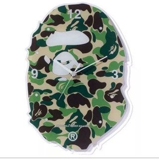 全新 Bape A BATHING APE ABC APE HEAD WALL CLOCK 綠迷彩 時鐘 猿人頭 現貨