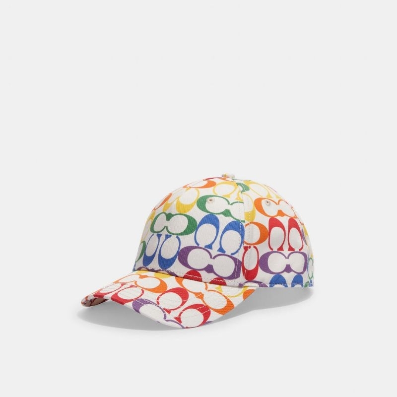 剛抵台🤩最新款😱限時特價🎁Coach 彩色 彩虹 c logo 棒球帽 帽子 在台
