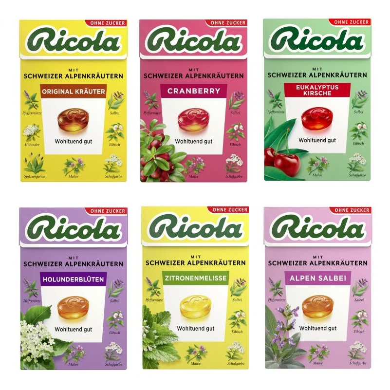 現貨 德國 Ricola 利口樂 無糖 喉糖 50g 蔓越莓 接骨木花 鼠尾草 瑞士草本