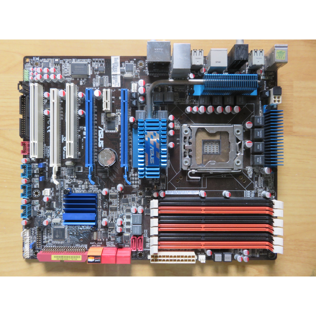 A.1366主機板-華碩 P6T 6組DDR3雙通 i7 i5 i3 X58 SATA X58 PCIe直購價1480