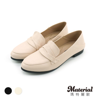 Material瑪特麗歐 樂福鞋 MIT簡約交叉方頭包鞋 T5484
