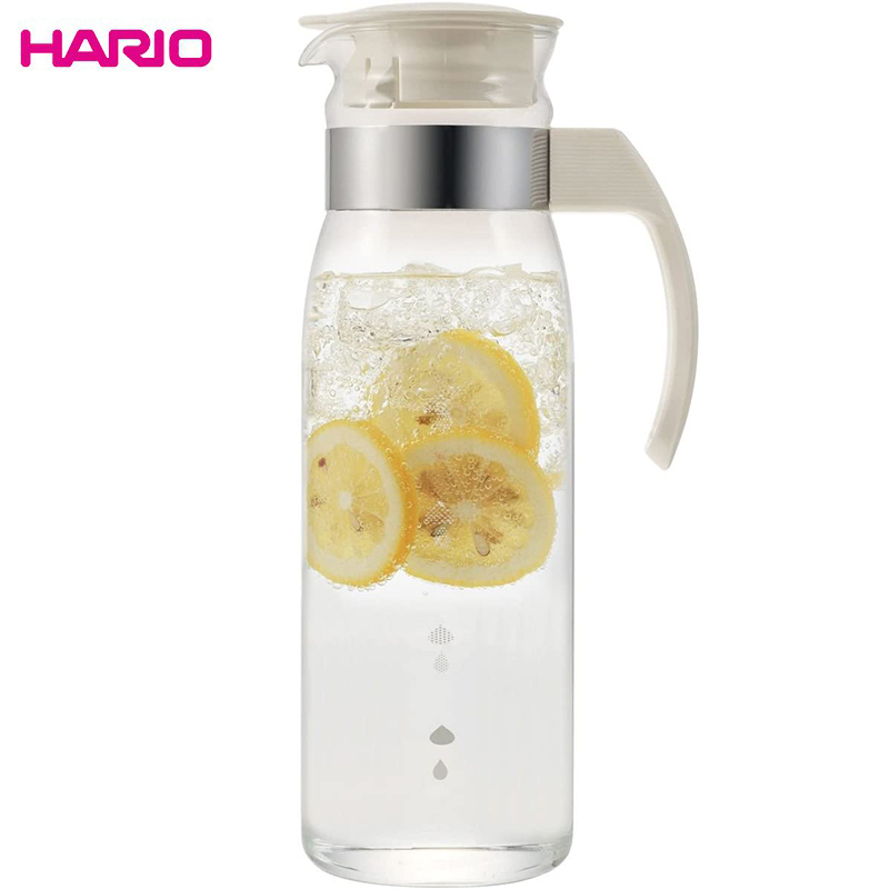 【日本HARIO】耐熱玻璃冷水瓶-白蓋 1400ml 冷水壺 玻璃冷水壺 1400cc