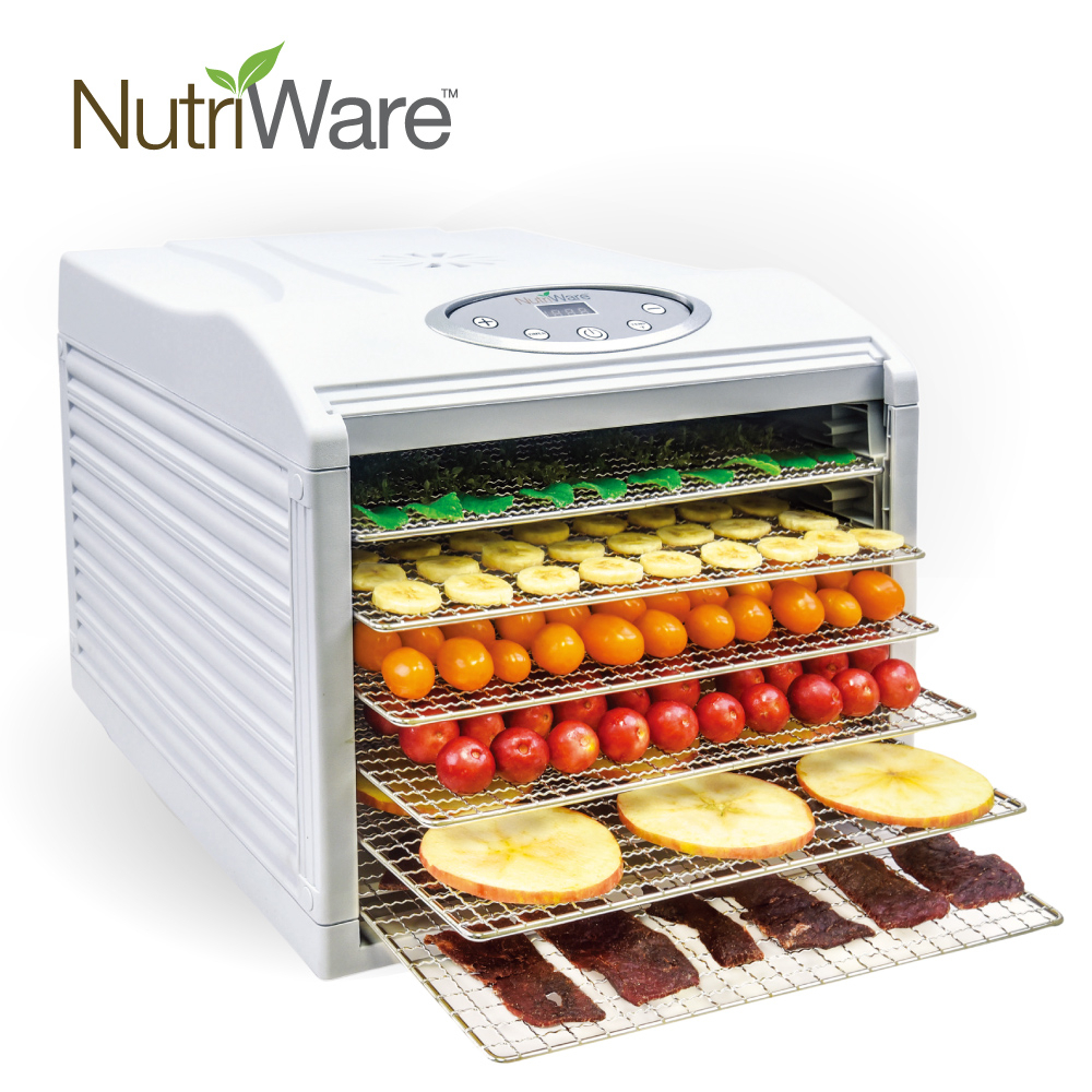 美國 Nutriware 六層乾果機 食物乾燥機 果乾機 烘乾機 不鏽鋼層架 NFD-815D(溫度以攝氏顯示)