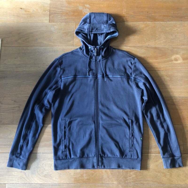 保證正品 Hugo BOSS 藍色 棉質連帽外套 size M