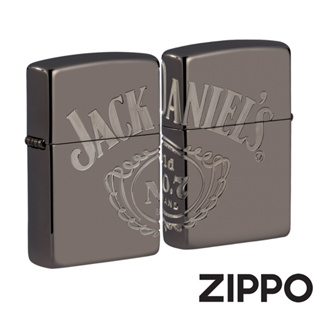 ZIPPO Jack Daniel's傑克丹尼聯名款-黑冰深雕標誌(加厚版)防風打火機 美國設計 官方正版 49282