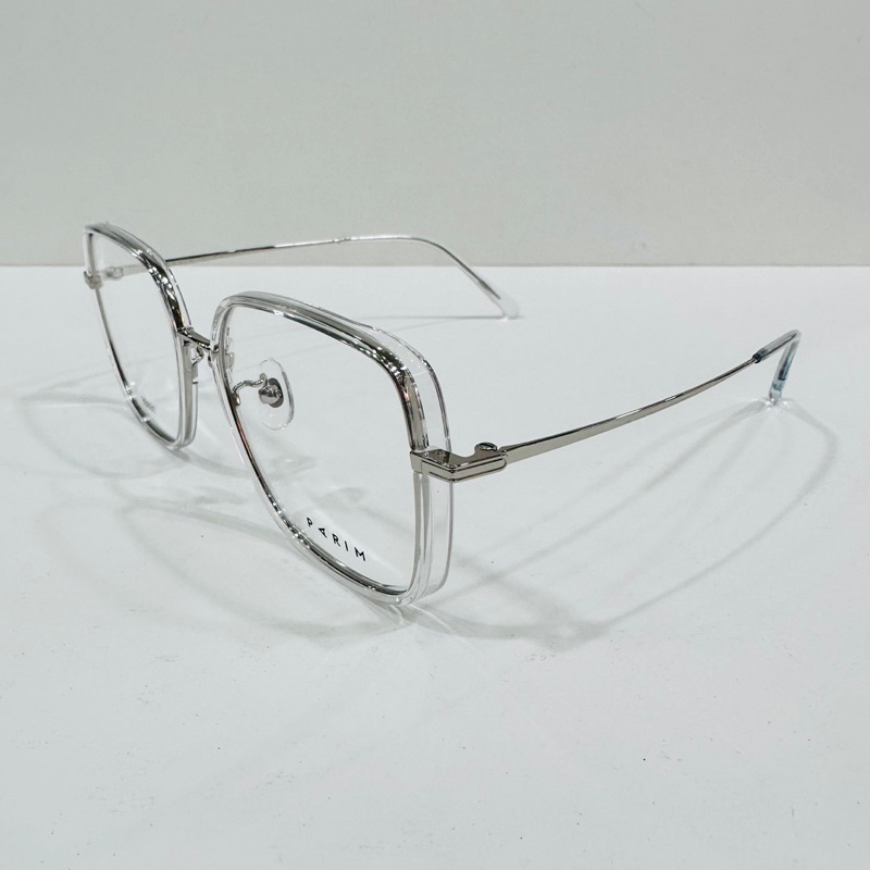 《名家眼鏡》PARIM 派麗蒙時尚設計大方透明框配銀色金屬鏡框85031 N1