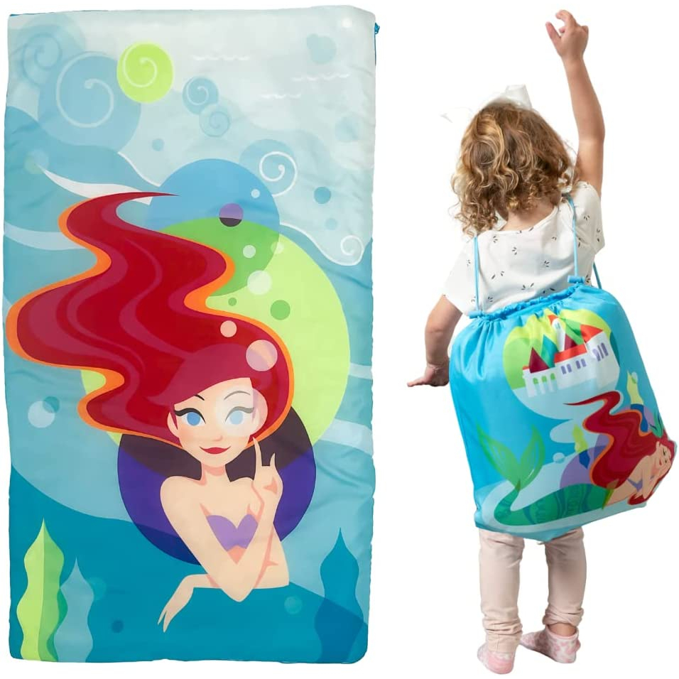 預購👍正版空運👍美國迪士尼 Mermaid 小美人魚 睡袋 兒童睡袋 棉被 幼兒園 小童 收納袋