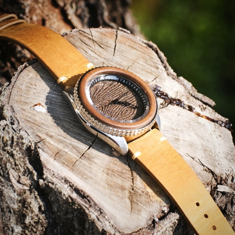 【若木】木紋錶盤 手工製錶盤 自動機械錶 深刻年輪紋理 手工上色 男錶 女錶 nh35 seiko mod
