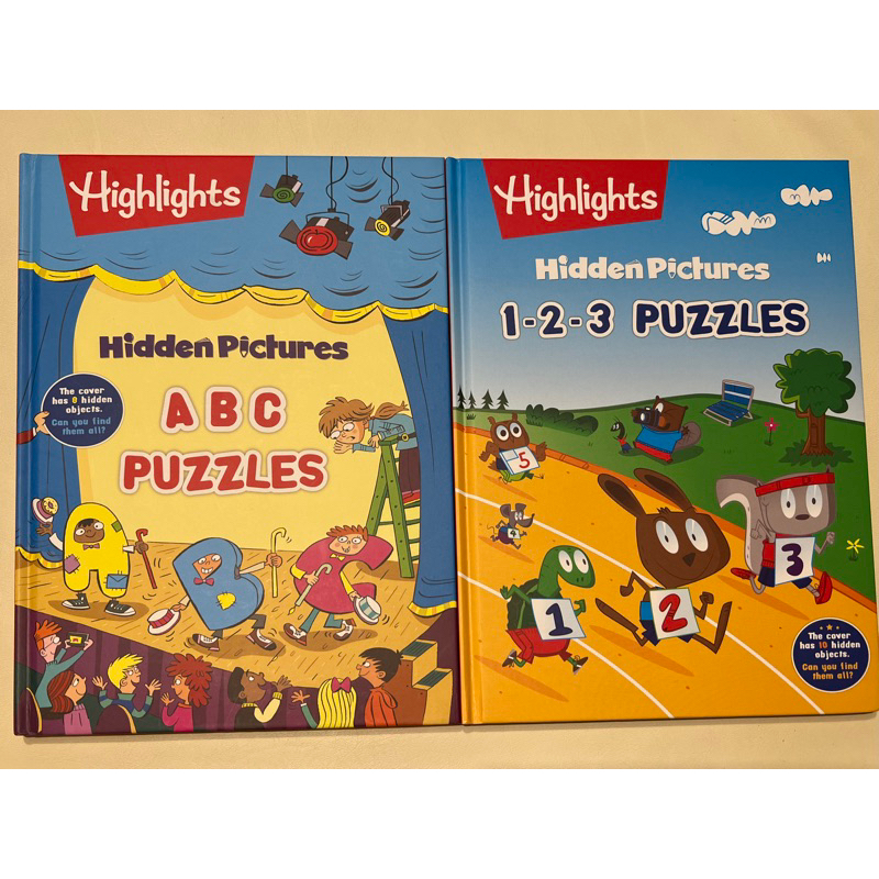 二手 kidsread Highlights 英文找找點讀遊戲書 ABC Puzzles + 123 Puzzles