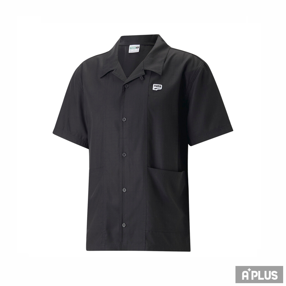 PUMA 男 短袖上衣 行銷款 流行系列Downtown竹纖短袖襯衫 黑色 -53825501