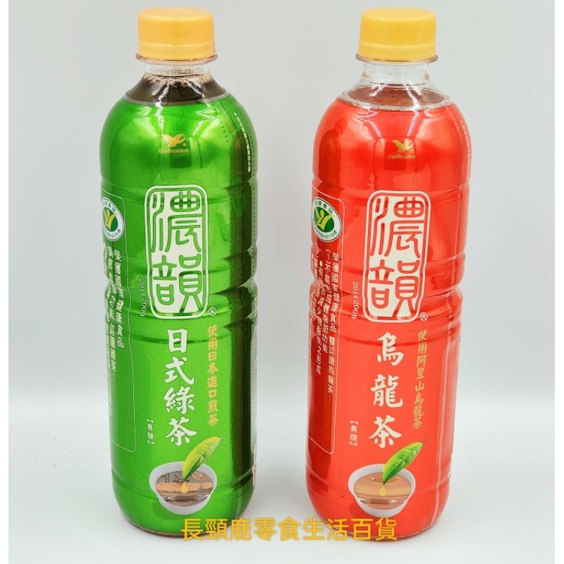 統一 濃韻 無糖烏龍茶、無糖日式綠茶 600毫升 單罐售