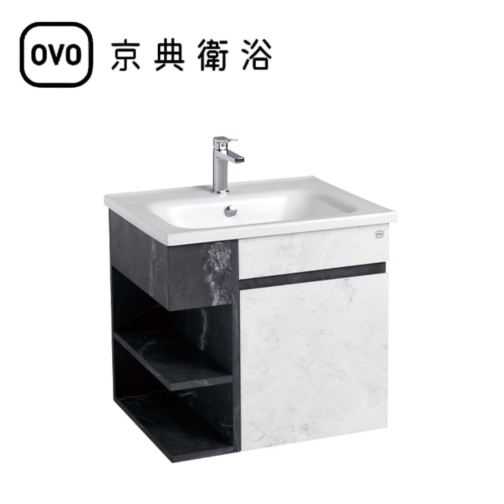 【OVO京典衛浴】L8610+H8610-5B+F8057 檯面式臉盆浴櫃組 防水浴櫃 發泡板 浴室櫃 水龍頭
