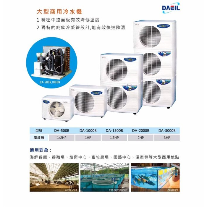 最高刷卡分24期 DAEIL大型商用冷水機 冷卻機 冷水機 阿隄卡冷卻機 阿提卡 降溫機 海產店 工程用冷水機