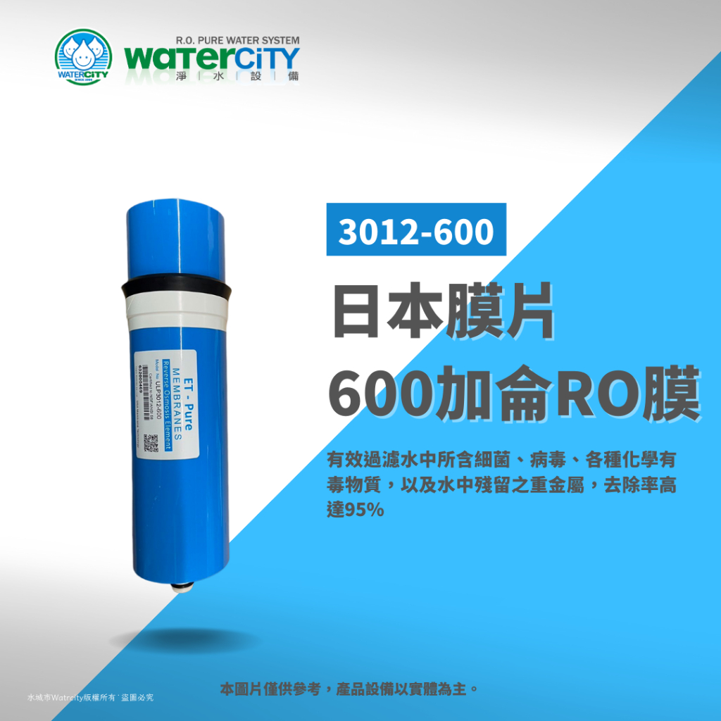 【WaterCity 水城市淨水設備】-日本膜片-600G-直輸機RO膜，工廠直售，整箱優惠