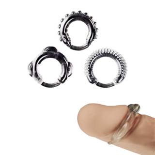 彈性矽膠材質 適合各種陰莖尺寸 3入一組不同款式 鎖精持久情趣套環