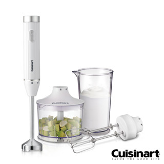 美國Cuisinart 極輕量多功能手持式變速攪拌棒組 HB-500WTW(附打蛋器、切碎盆、攪拌杯)