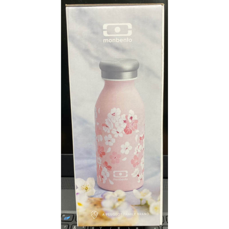 法國monbento牛奶瓶造型保溫瓶-櫻花粉（全新未拆封）
