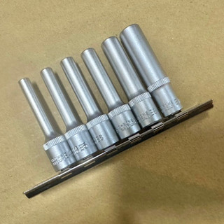 台灣製造 2分 1/4" 二分 星型長套筒組6顆附收納鐵條 E型套筒/星型E套筒/內凹星型套筒/內星型E附收納鐵條