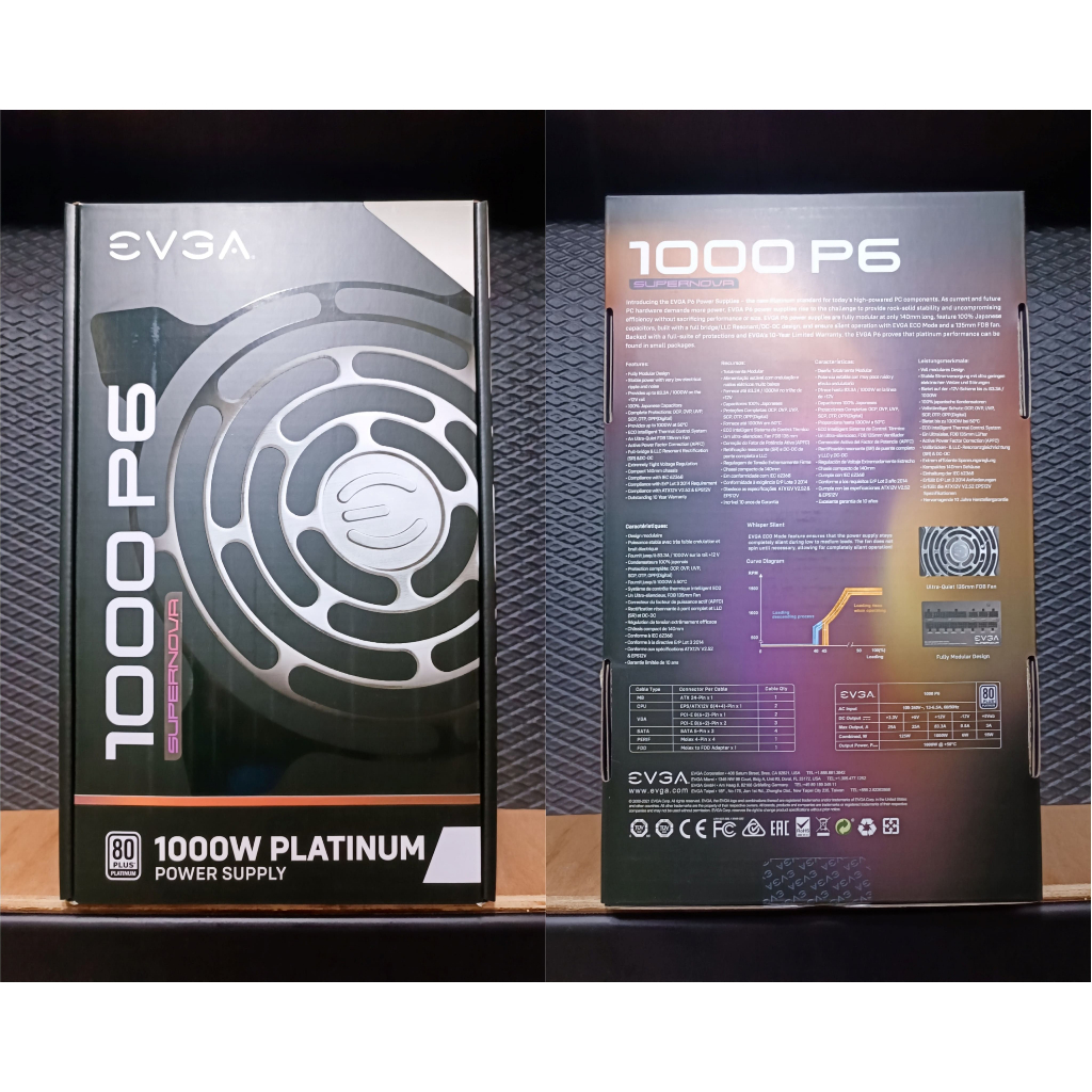 【EVGA 艾維克】SuperNOVA 1000 P6 1000W Platinum白金認證/140mm ATX/全模組