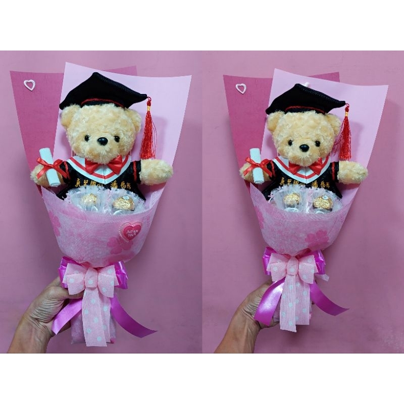 高雄畢業熊花束~學士熊花束~畢業花束~皮卡丘花束~吉伊卡哇花束~柯南花束~蠟筆小新花束~畢業禮物