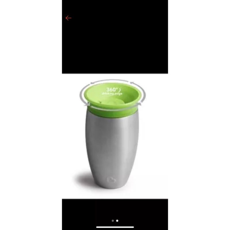 美國 munchkin滿趣健-360度不鏽鋼防漏杯 296ml(綠色)