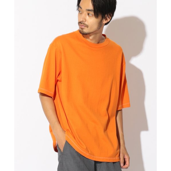 【日本製】🔵SHARE PARK 五分袖T恤🔵L號 XL 短袖 素T 簡約 休閒 大學 寬鬆 嘻哈 日系 橘色 男生