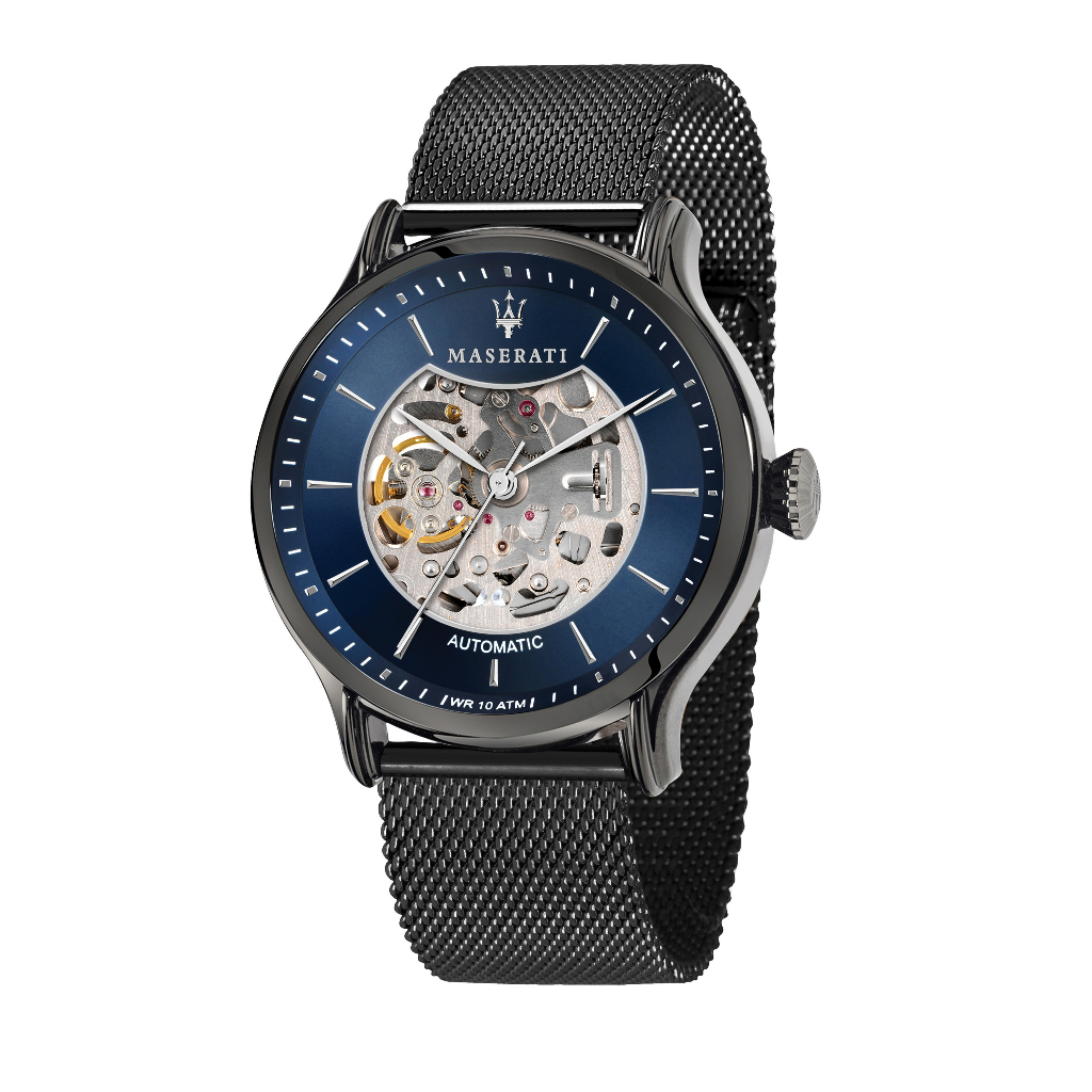 瑪莎拉蒂 Epoca系列 42mm 男士灰色鋼帶 鏤空 自動機械腕錶 R8823118002