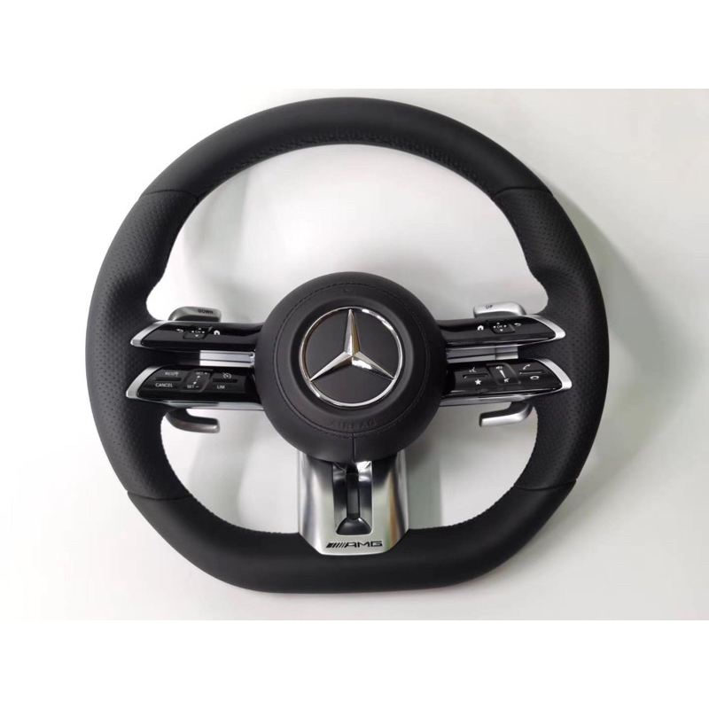 【9.5成新】Benz AMG 原廠新款蜻蜓AMG平把賽車方向盤