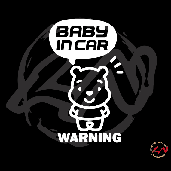 【LN貼紙工坊】🔥 Baby in car 小熊維尼 車貼 車內有寶寶 泰迪熊 汽車貼紙 嬰兒 寶寶在車上 熊 反光貼紙