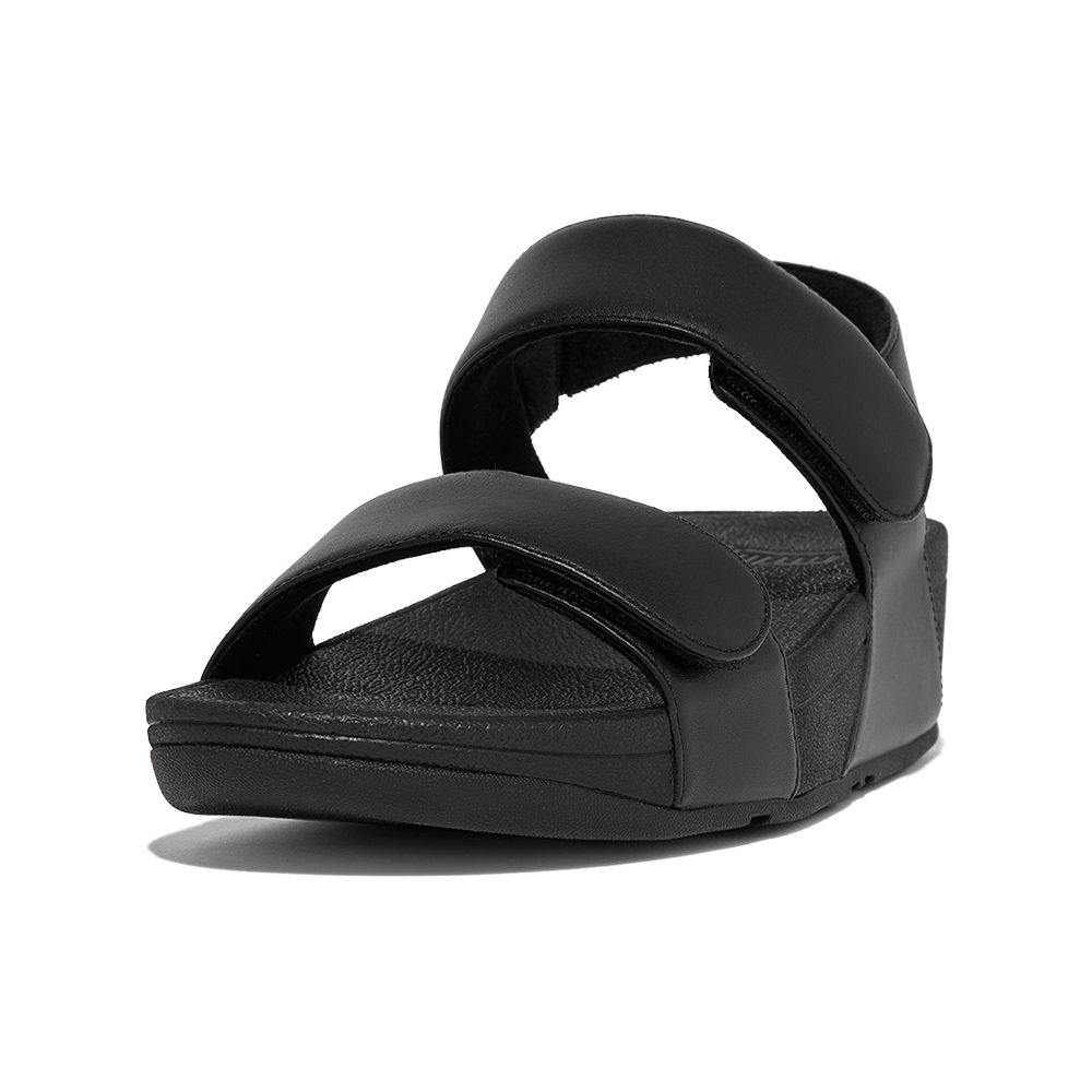 【FitFlop】皮革可調式後帶涼鞋12-13997-靚黑色女-原價4250元