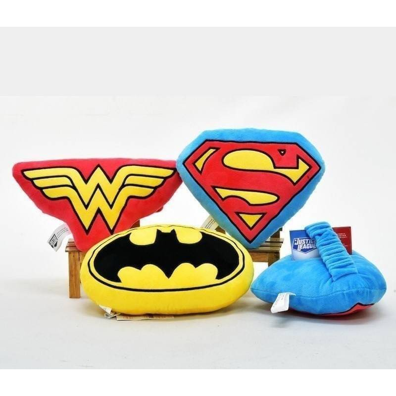 DC正義聯盟徽章頸枕-10吋 車用頸枕 超人 蝙蝠俠 神力女超人