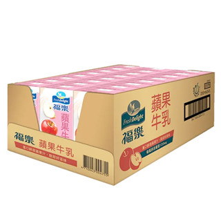 福樂蘋果牛乳(保久乳)[箱購]200ml毫升 x 24Bottle瓶【家樂福】