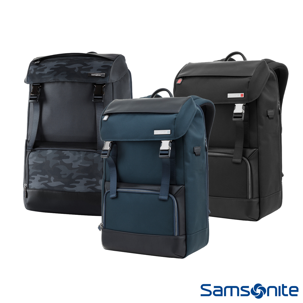 Samsonite新秀麗 筆電後背包/電腦包/翻蓋包/雙肩包15吋 Sefton 商務客製化名牌