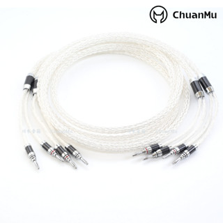 8AG純銀發燒級喇叭線【川木】全新現貨【W263】鍍銀主音響線 HIFI線 音箱線 (香蕉頭對香蕉頭)