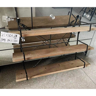 【清貨 特賣】loft工業風 復古做舊實木鐵藝 三層置物架 壁掛 展示架 陳列架 層架