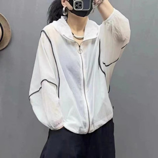 [大尺碼] 外套 女生 韓版 薄 薄外套女 夏季薄外套 防曬外套 拉鍊長袖外套 女裝上衣 外套 女 大碼女裝 外套