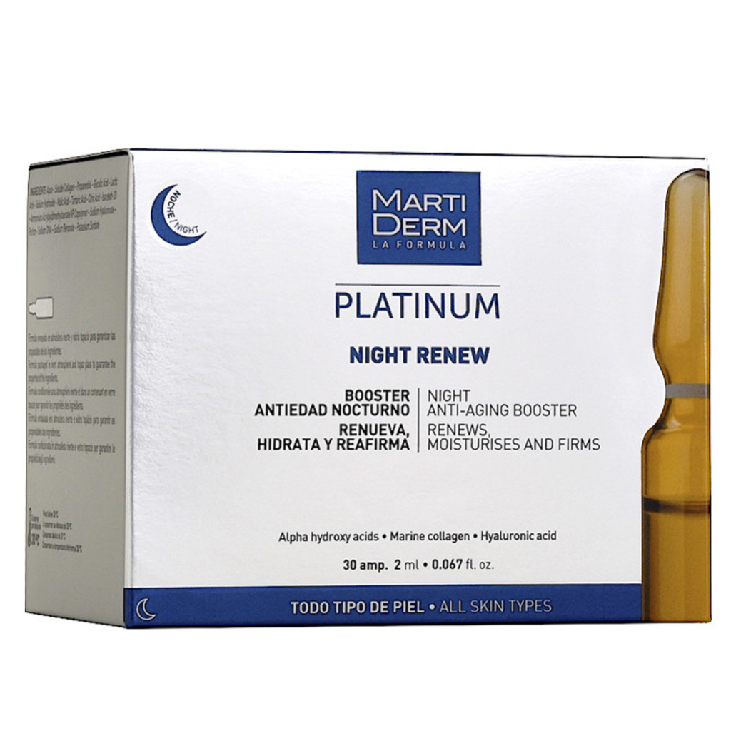 需預購 西班牙Martiderm Night Renew Platinum Ampoules 夜間煥膚安瓶