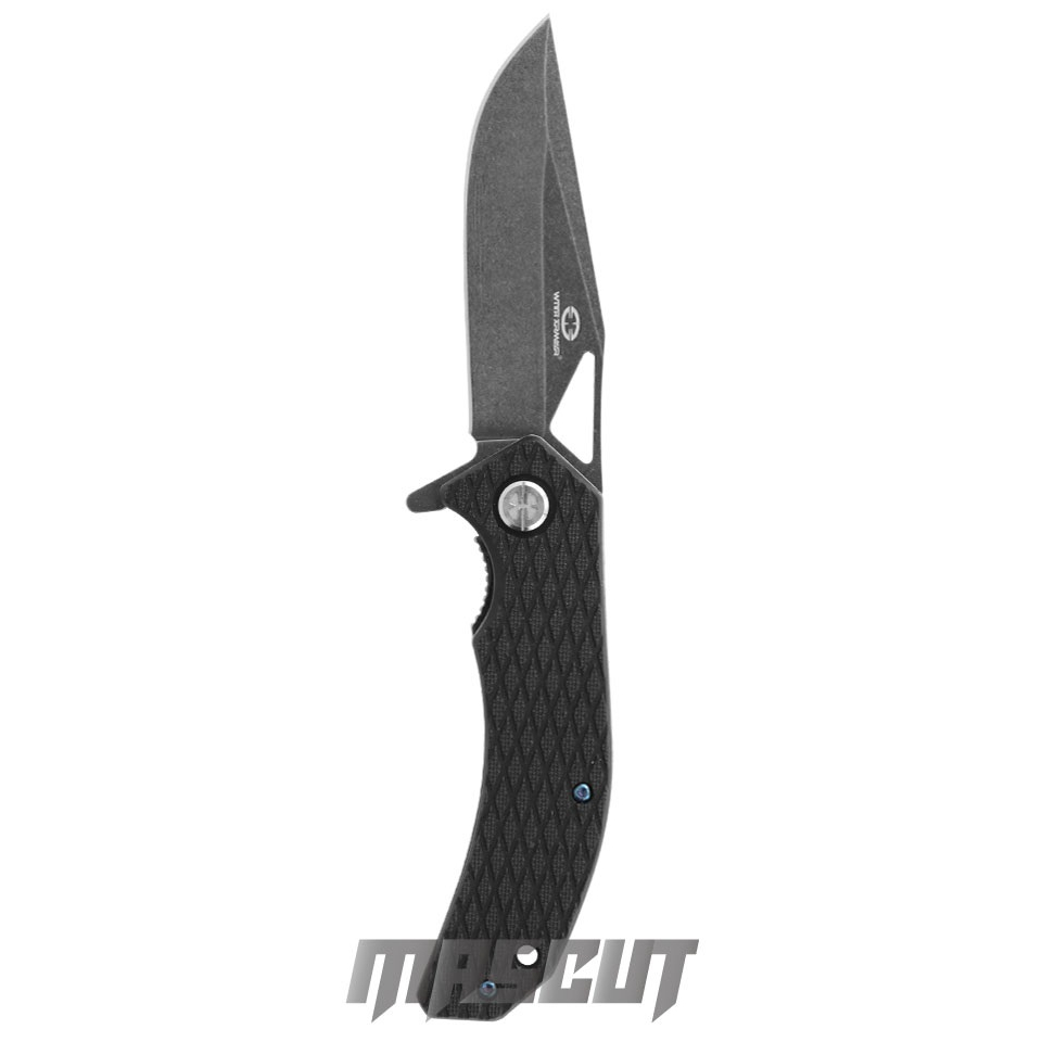 宏均-WITHARMOUR KNIVES WA-008BKD2 蝴蝶 /D2鋼 .黑塗層石洗 -折刀