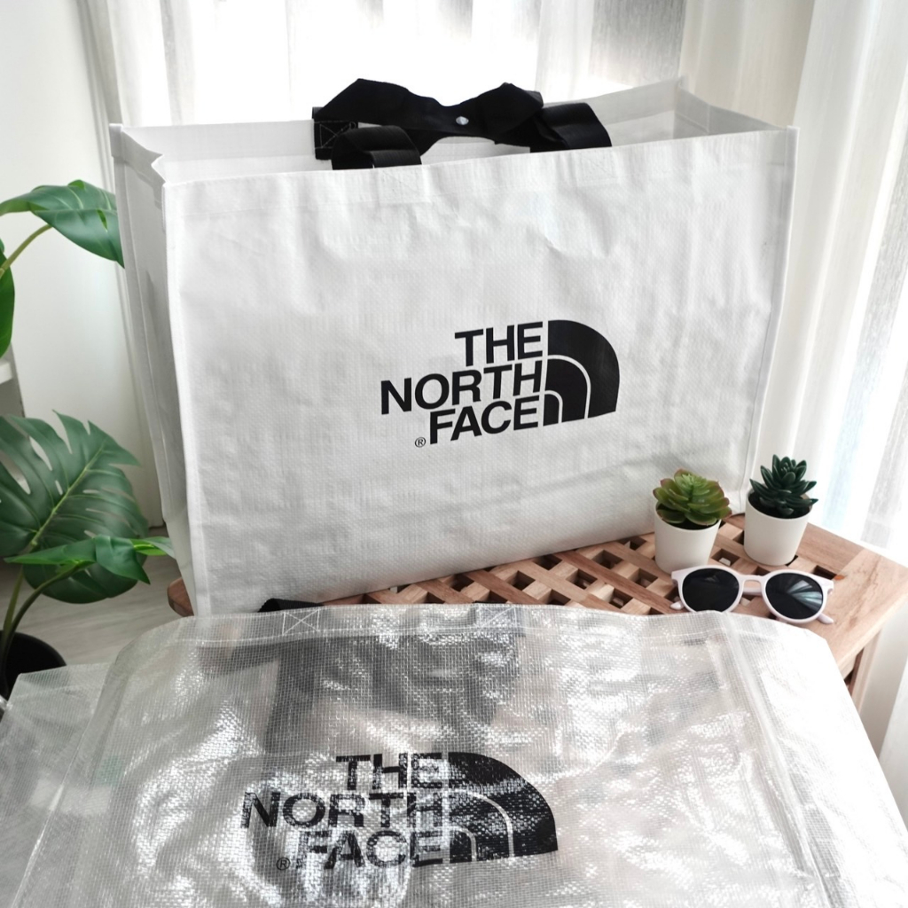 【KT USA】The North Face透明環保袋 購物袋 側背包 肩背包 超大容量 透明 北臉購物袋
