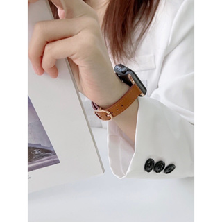 『3AM』Apple Watch復古小圓釦錶帶｜皮革錶帶
