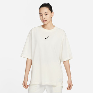 S.G NIKE NSW DV8023-133 米白 背面大LOGO 開岔 寬鬆 落肩 短袖 短T 女