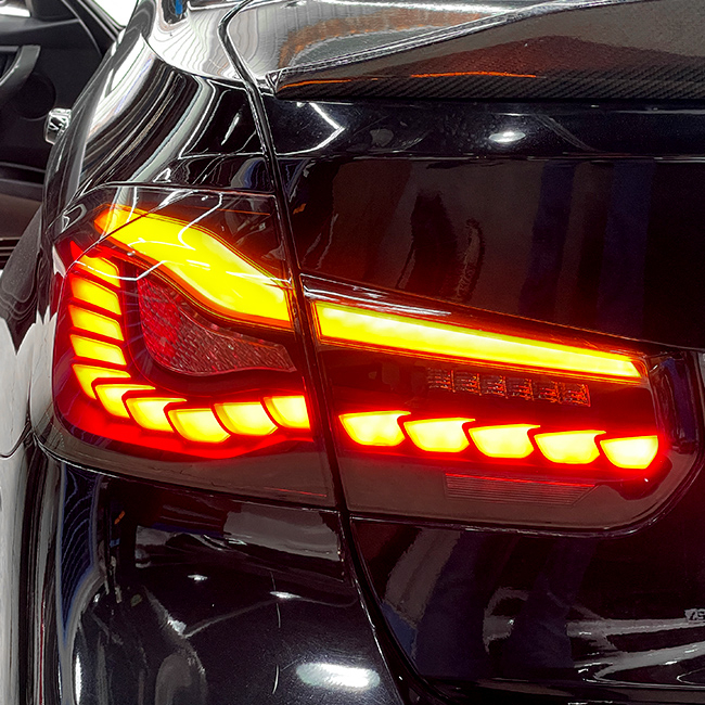BMW 三系 F30 F80 適用 龍鱗尾燈 燻黑款 動態迎賓 方向燈流水 龍鱗 禾笙影音館