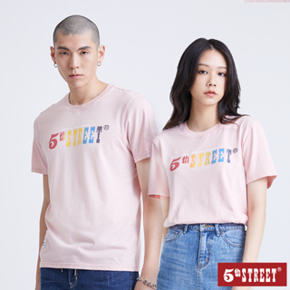 5th STREET 中性平權漸層短袖T恤-粉紅