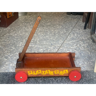 賣啥貨～早期美國playskool兒樂寶原木拖車。vintage