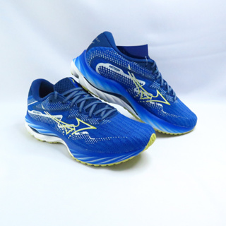 Mizuno WAVE RIDER 27 男慢跑鞋 J1GC236201 藍x白黃