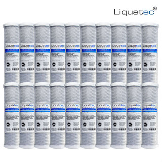 【LIQUATEC】壓縮活性碳濾心 CTO｜整箱 20支｜美國 LIQ NSF42認證 10英吋通用規格濾芯 第二道