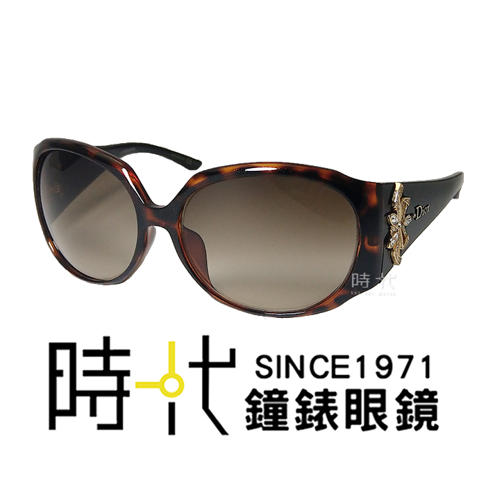 【Dior】迪奧 太陽眼鏡 DIORROUFROUF I7HCC 大鏡面 橢圓框墨鏡 膠框太陽眼鏡 琥珀色框/漸層棕鏡片