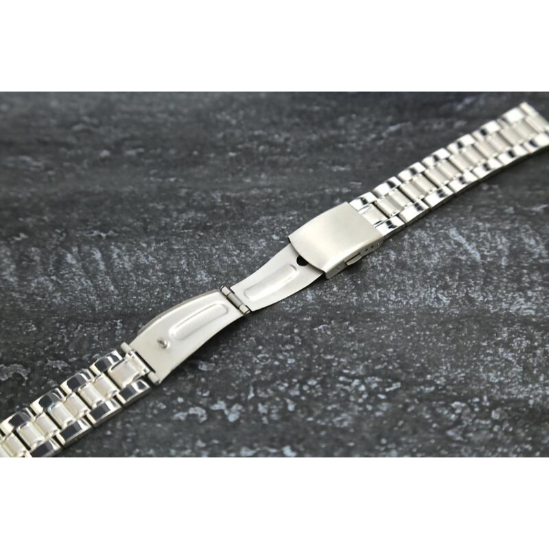 21mm 19mm 16mm 18mm 20mm平民代用款平頭接面不鏽鋼製三珠銀色錶帶不鏽鋼單折扣完全代用各牌同規格錶帶