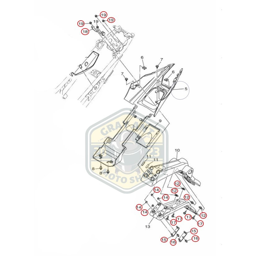 &lt;灰螞蟻&gt; R15 V3 後牌架螺絲 後牌架配件 原廠YAMAH零件